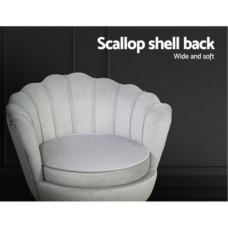 Aspen Lounge Scallop Armchair - Grey