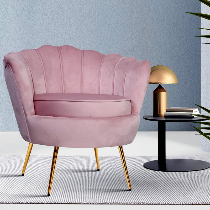 Aspen Lounge Scallop Armchair - Pink