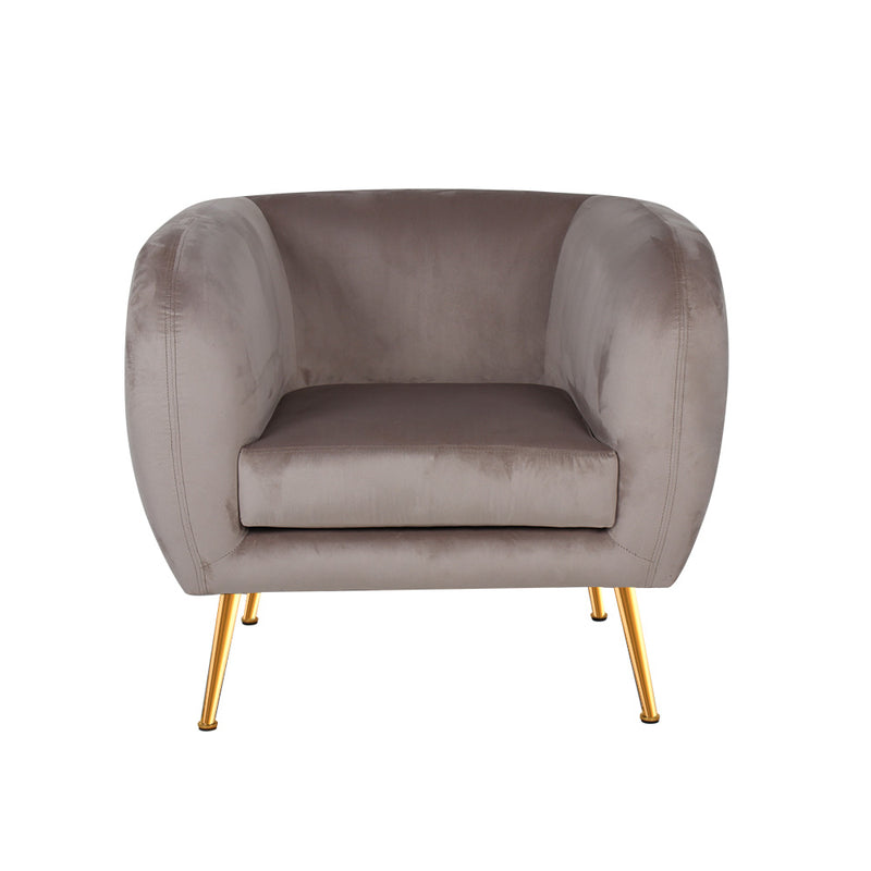 Meerah Lounge Sofa Accent Couch Velvet Beige