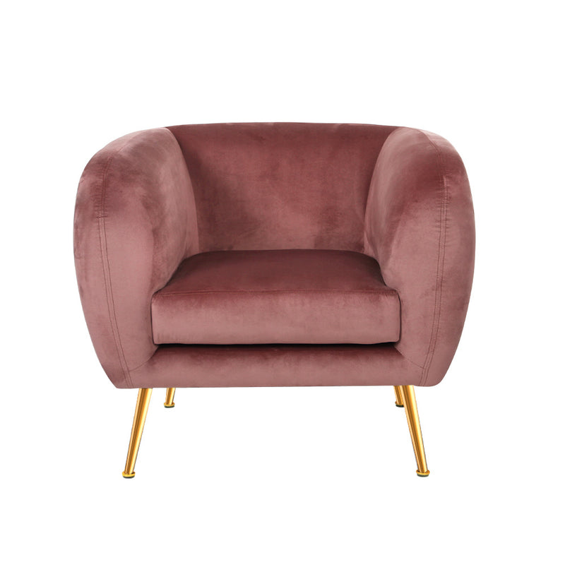 Meerah Lounge Sofa Accent Couch Velvet Pink