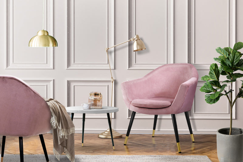 Verah Lounge Armchair - Pink Velvet