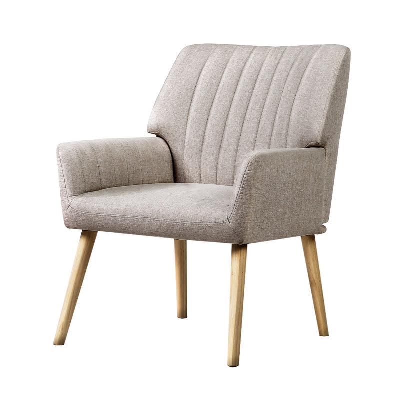 Lisbon Lounge Accent Armchairs - Couch Fabric Beige