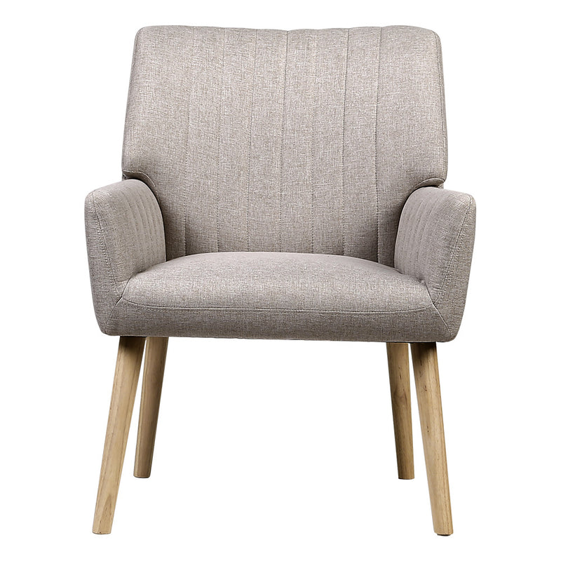 Lisbon Lounge Accent Armchairs - Couch Fabric Beige