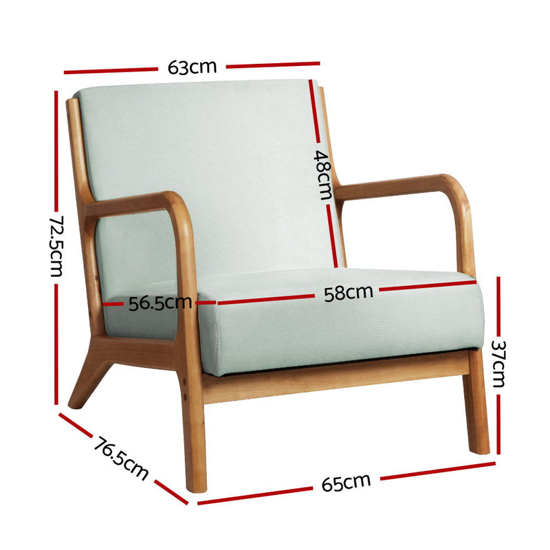 Zen Lounge Accent Armchairs - Grey Wood