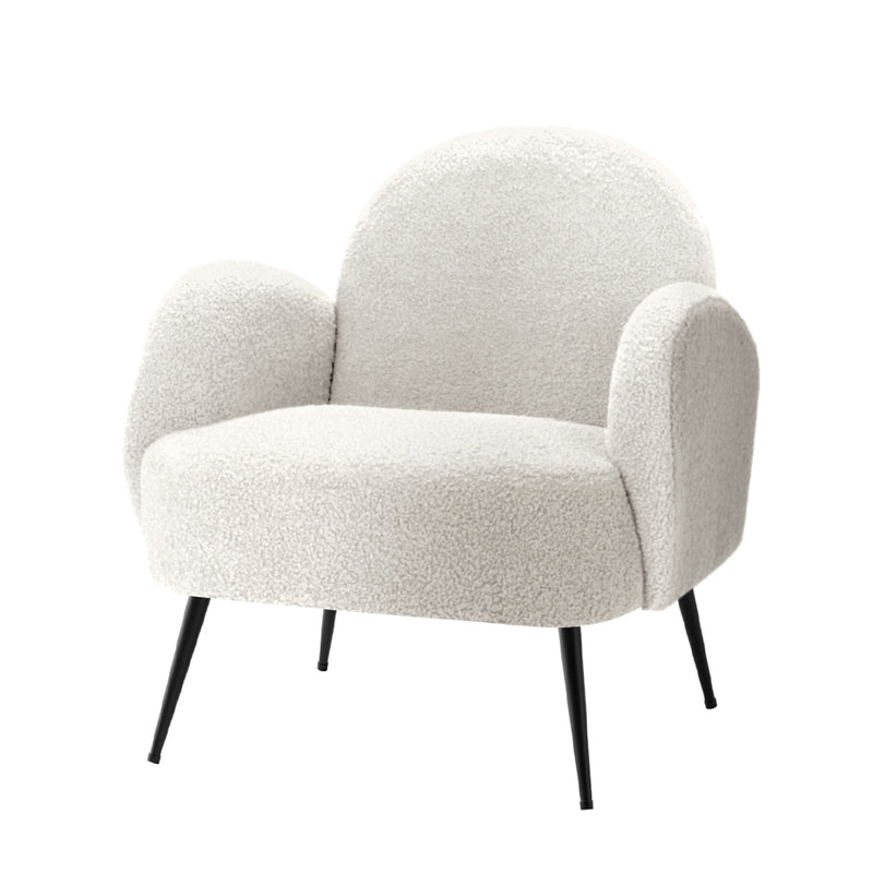 Zen Couch Lounge Armchair Sherpa Boucle White