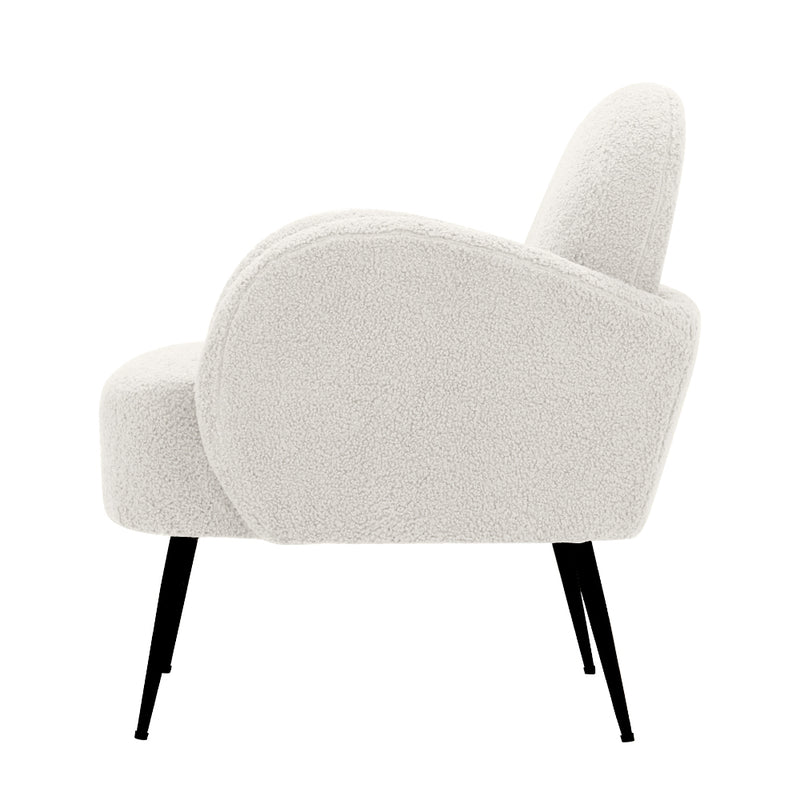 Zen Couch Lounge Armchair Sherpa Boucle White