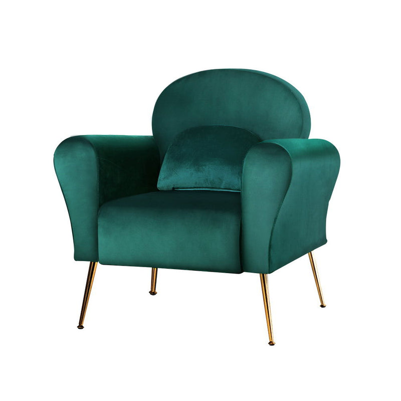Calvin Lounge Chair Accent Armchairs Chairs Sofa Green Cushion Velvet