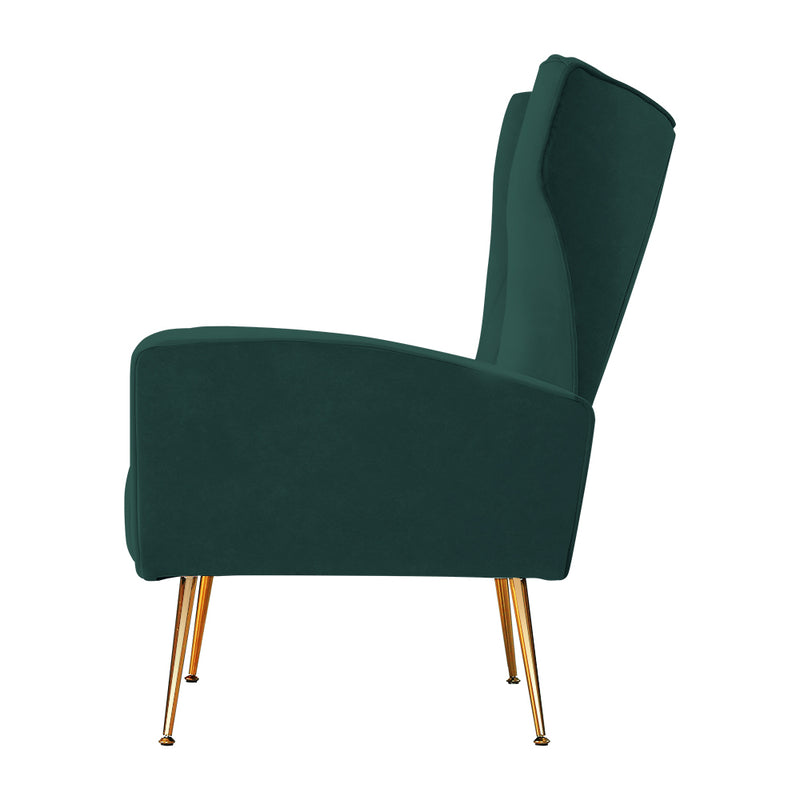 Prestige Armchair Lounge Accent Chairs Velvet Sofa Green