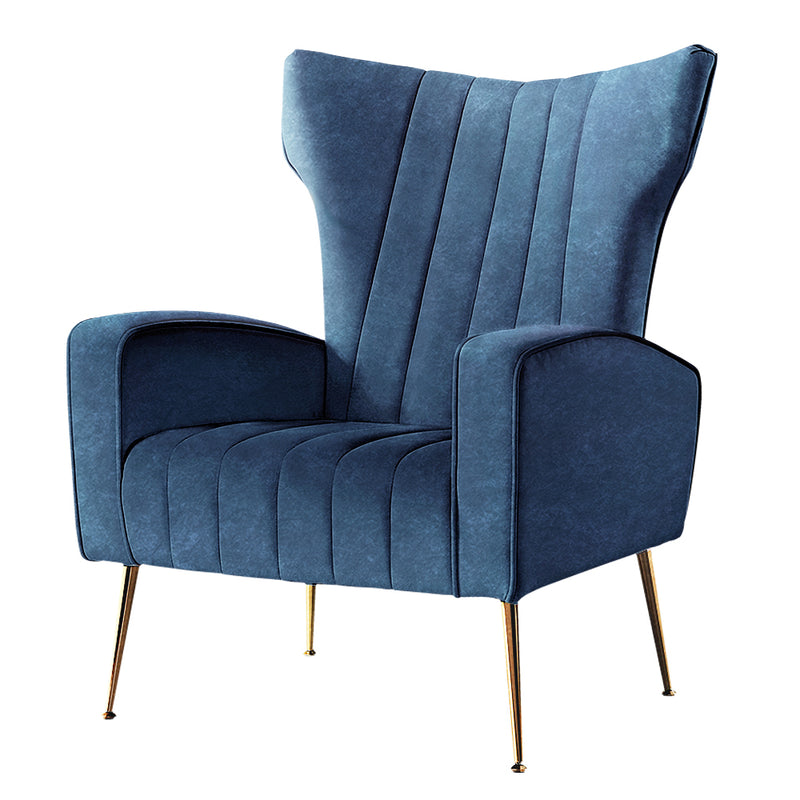 Prestige Armchair Lounge Accent Chairs Velvet Sofa Blue