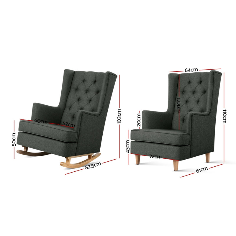 Contemporary Convertible Armchair - Charcoal
