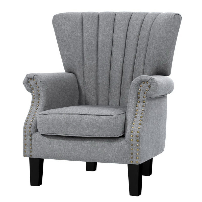 Modern Classic Lounge Armchair - Grey