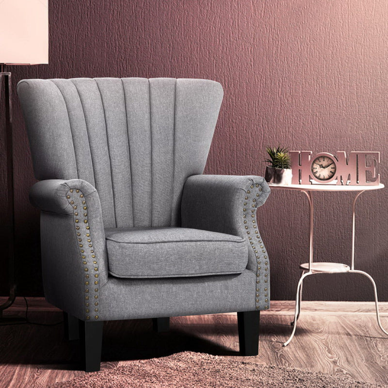 Modern Classic Lounge Armchair - Grey