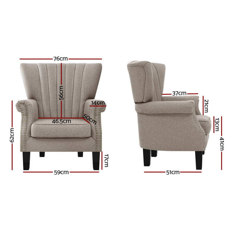 Modern Classic Lounge Armchair - Beige