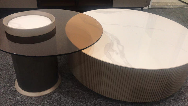 Keesley Nesting Coffee Table Set/Glossy Ceramic top/ Modern