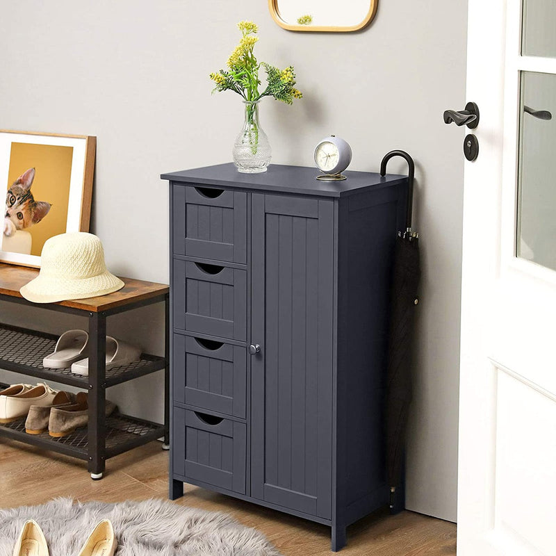 Nova Floor Cabinet with 4 Drawers and Adjustable Shelf Gray LHC41GY
