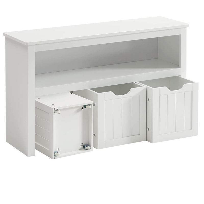 Nova Storage Bench with Shelf and 3 Drawers White LHS380W01
