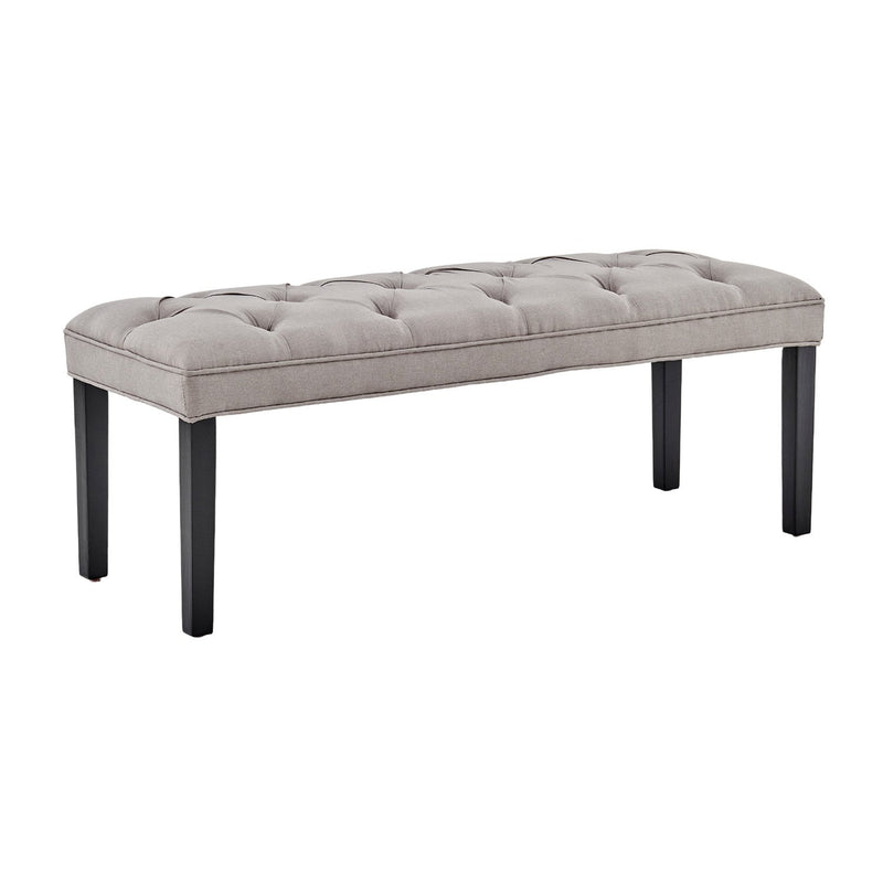 Cate Button-tufted Upholstered Bench With Tapered Legs By Sarantino - Light Grey