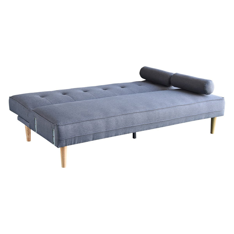 Madison Sofa Bed Lounge Couch Futon Furniture Home Dark Grey Linen Suite