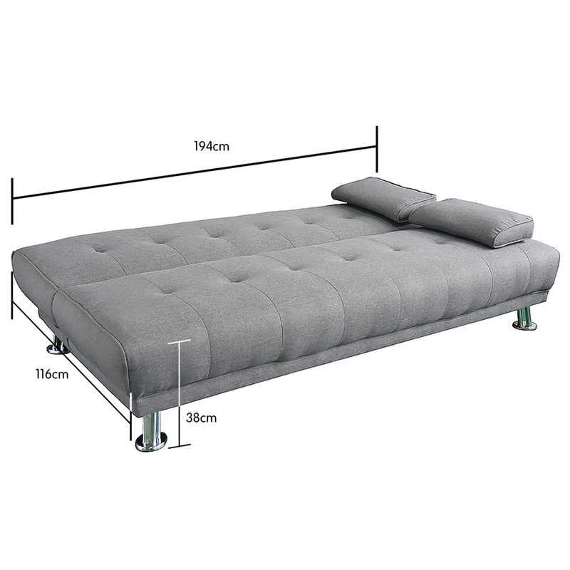Brooks Sofa Bed Lounge Couch Light Grey Linen Suite