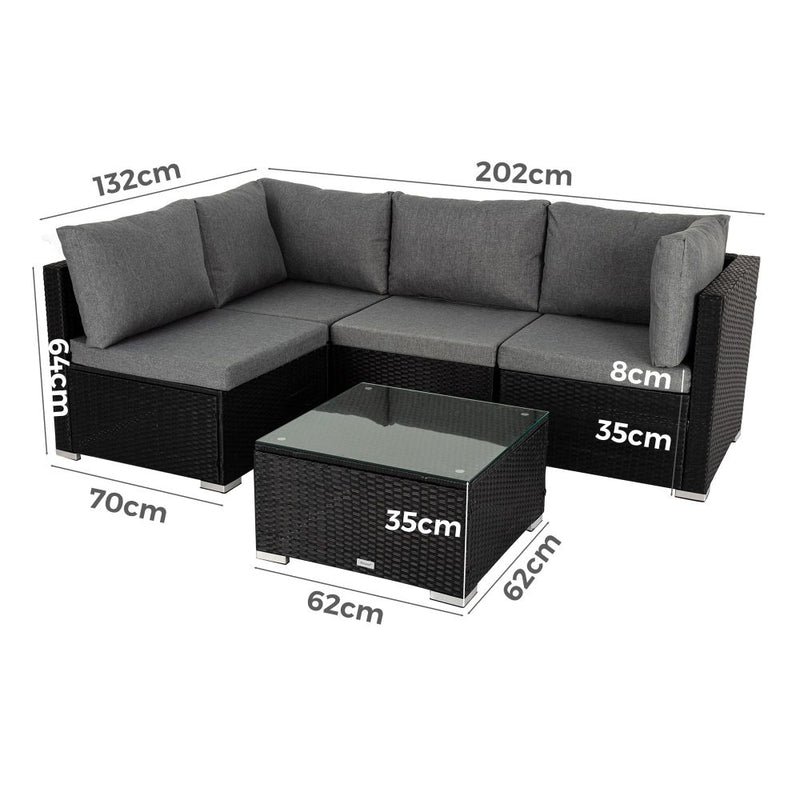 Bondi Modular Outdoor  Lounge Sofa - Black