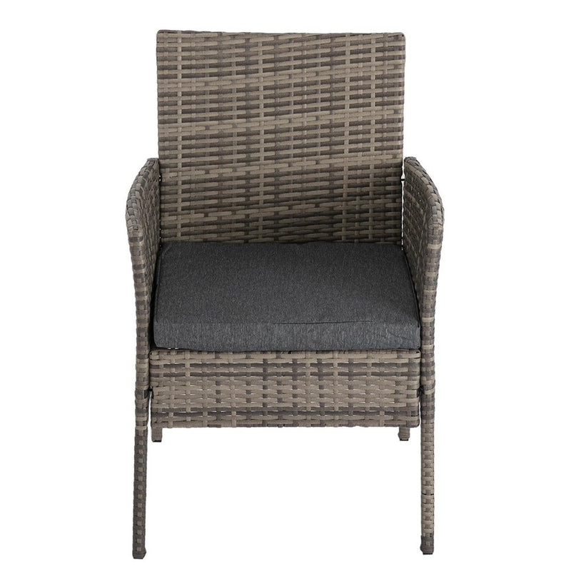 Brent 2 Seater Rattan Outdoor Furniture Chat Set- Mixed Grey