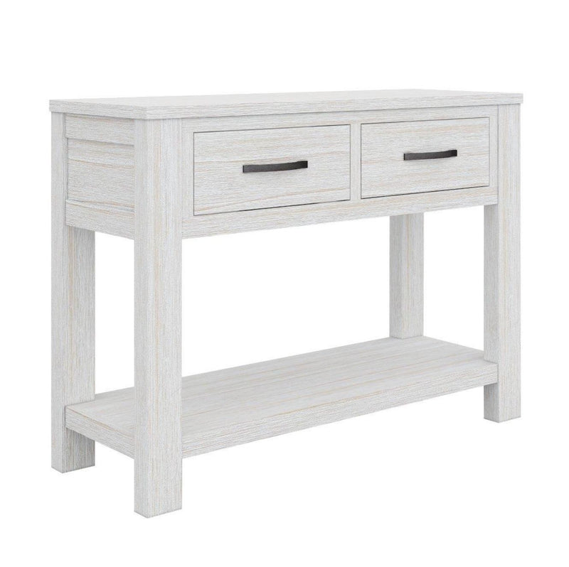 Solid Timber Console Hallway Entry Table 110cm Mt Ash Timber Wood - White