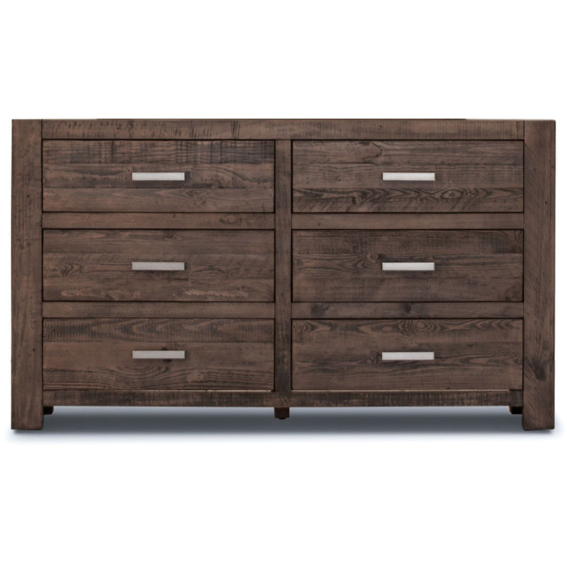 Solid Pine Wood Dresser 6 Chest of Drawers Storage Cabinet - Grey Stone