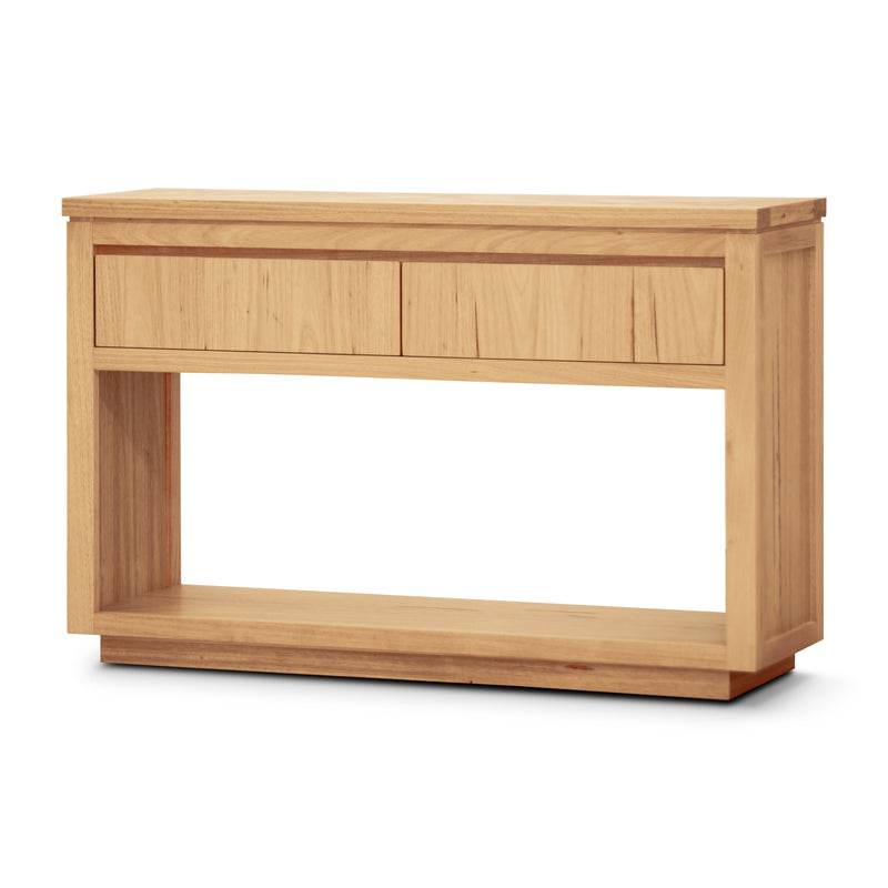 Crestwood Console Hall Entry Table 119cm Parquet Top Solid Messmate Timber