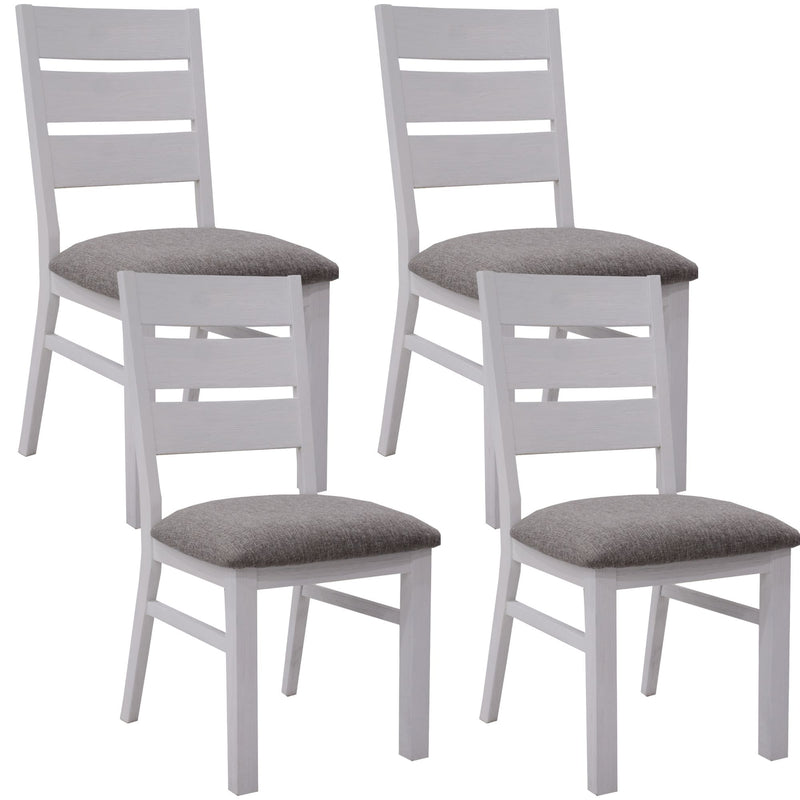 Solid Acacia Dining Chair Set of 4  - White Brush