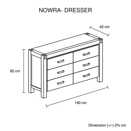 6-Drawer Dresser with Mirror - Chocolate