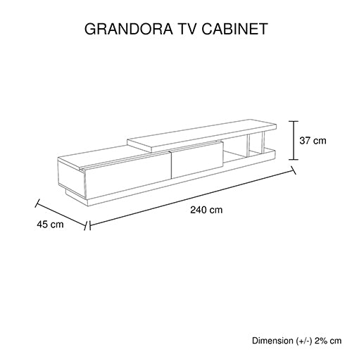 Prestige TV Cabinet with 2 Storage Drawers - White Ash