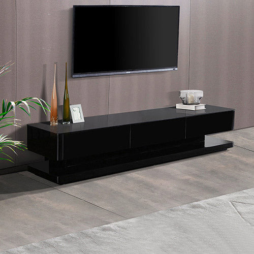 TV Cabinet with 3 Storage Drawers - Black