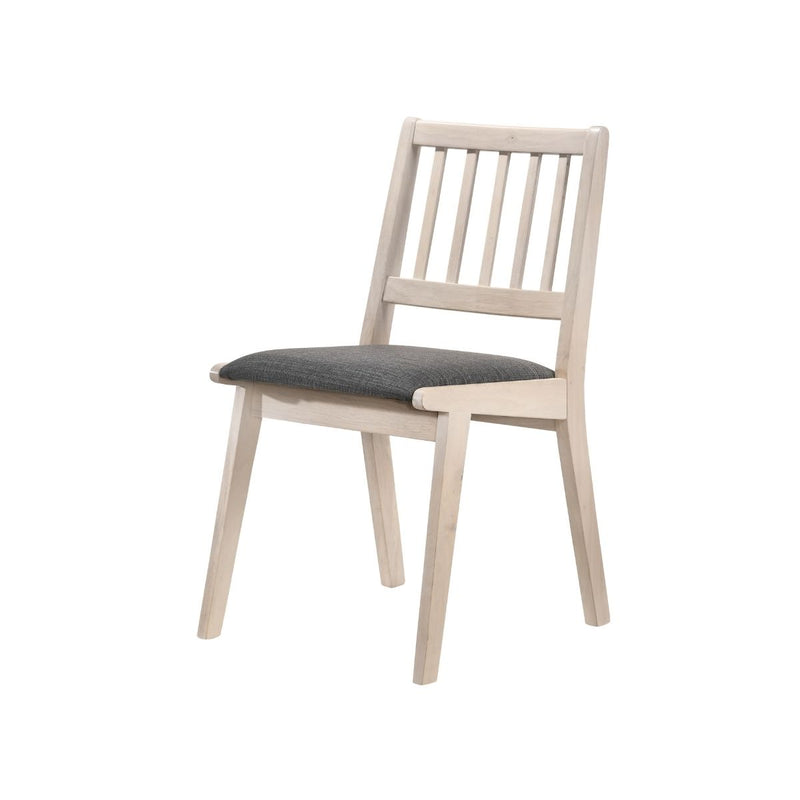 Crafted White Washed Oak Finish Dining Chair Set of 2