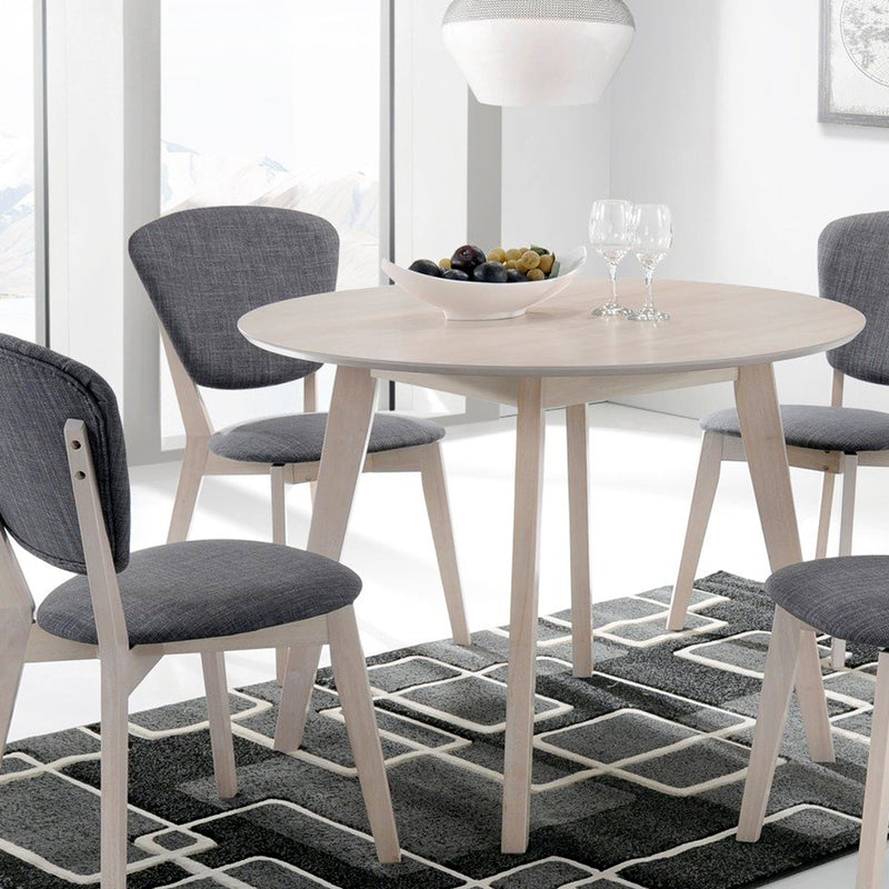 Round White-Washed Dining Table