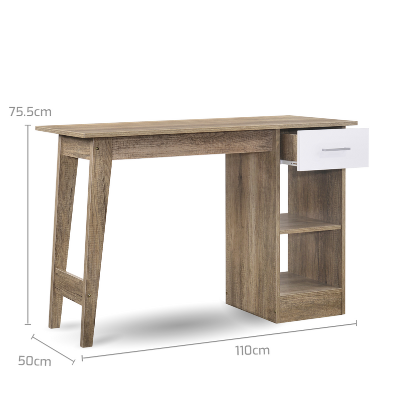 2-Shelf Scandinavian Desk