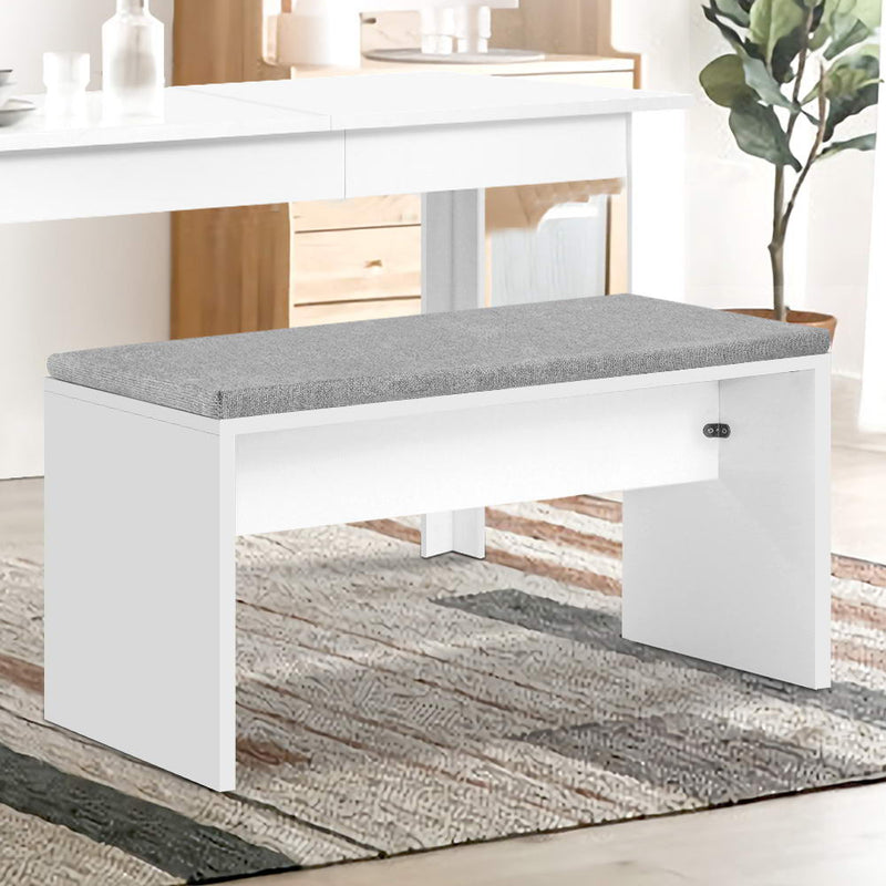 Contemporary Dining Bench - White