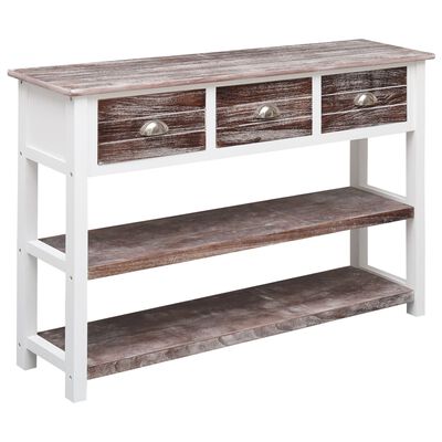 Prestige Console Table - Rustic Brown 3 Drawers