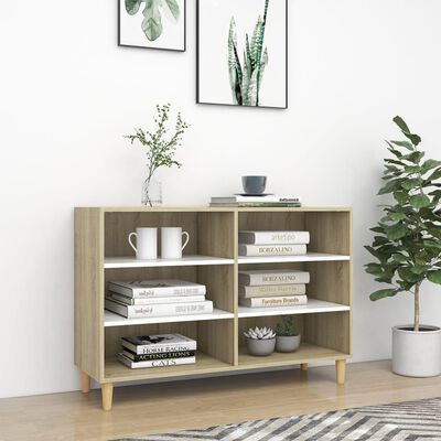 Essential Book Cabinet - White & Sonoma Oak - 6 Shelves