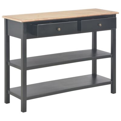 Calvin Console Table - Black 2 Drawers 2 Shelves