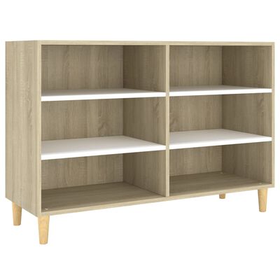 Essential Book Cabinet - White & Sonoma Oak - 6 Shelves