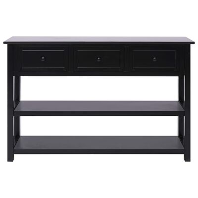 Calvin Console Table - Black 3 Drawers 2 Shelves