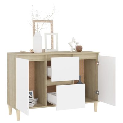 Essentials Sideboard Cabinet - White & Sonoma Oak